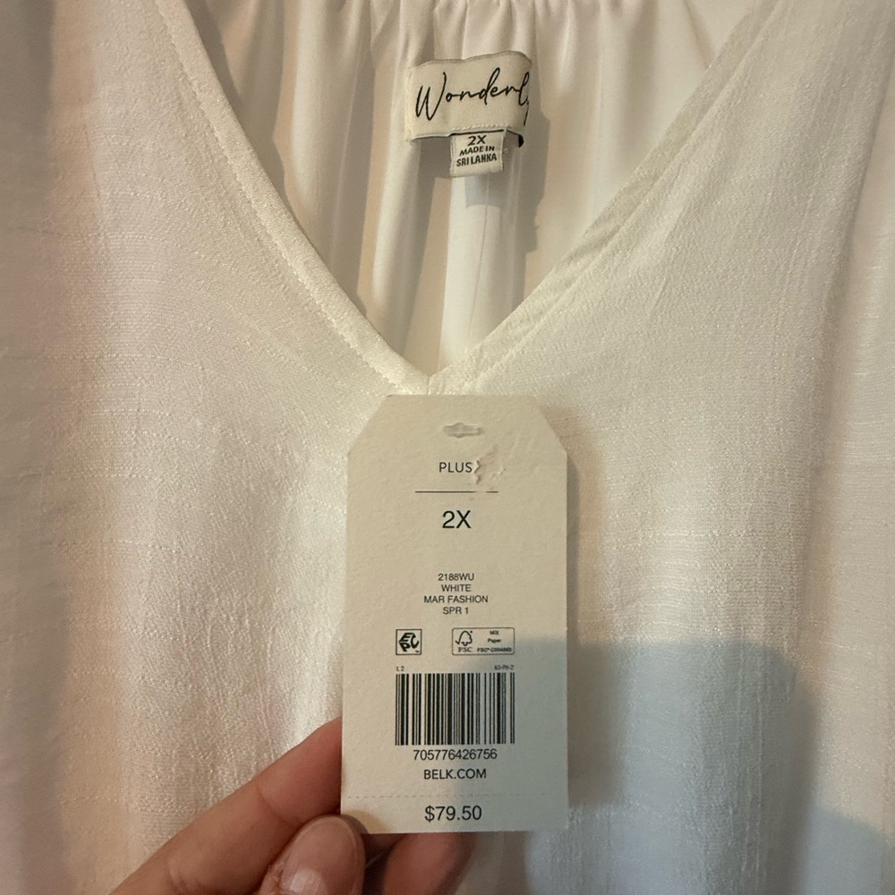 White Ruffled Dress by Universal Thread - Picture 2 of 3